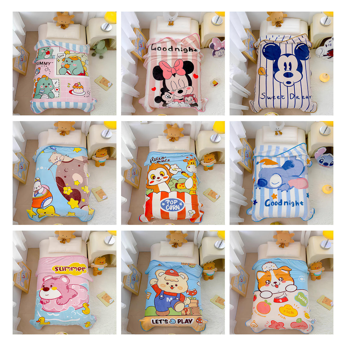 Cartoon Soft Blanket Assorted - Multicolour