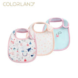 ColourLand Adorable And Absorbent Pack Of 3 Waterproof Cotton Bibs