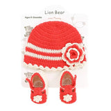 Lion Bear Soft Knitted Caps And Booties
