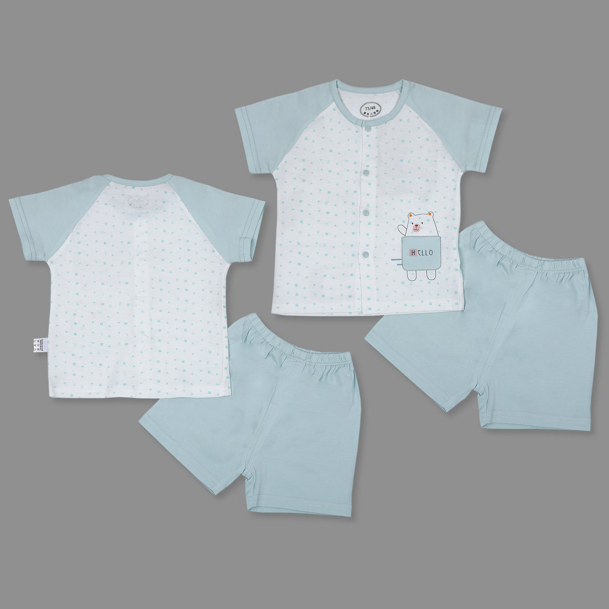 Bear Infant Half Sleeve Top And Bottom Baba Suit