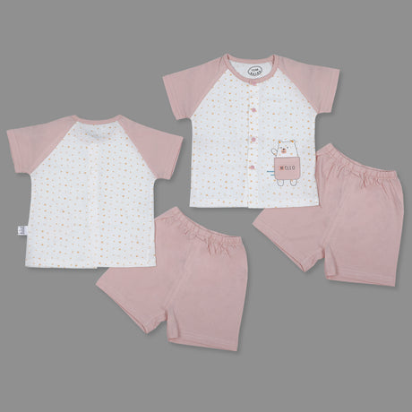 Bear Infant Half Sleeve Top And Bottom Baba Suit