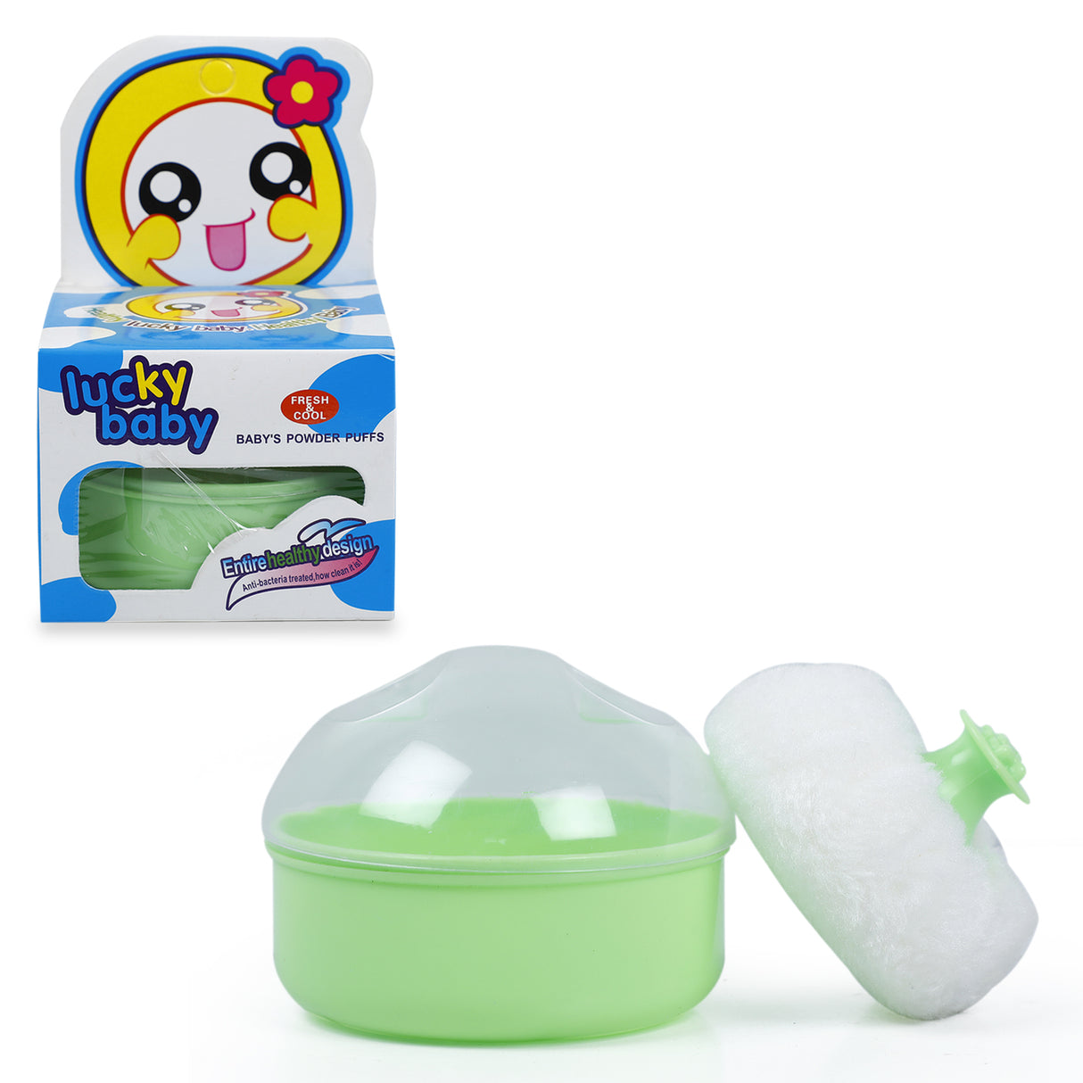 Lightweight And soft Face and Body Powder Puff Set with Storage Container