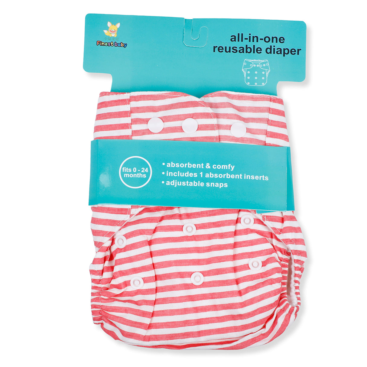 Reusable Absorbent And Adjustable Snap Button Cloth Diaper
