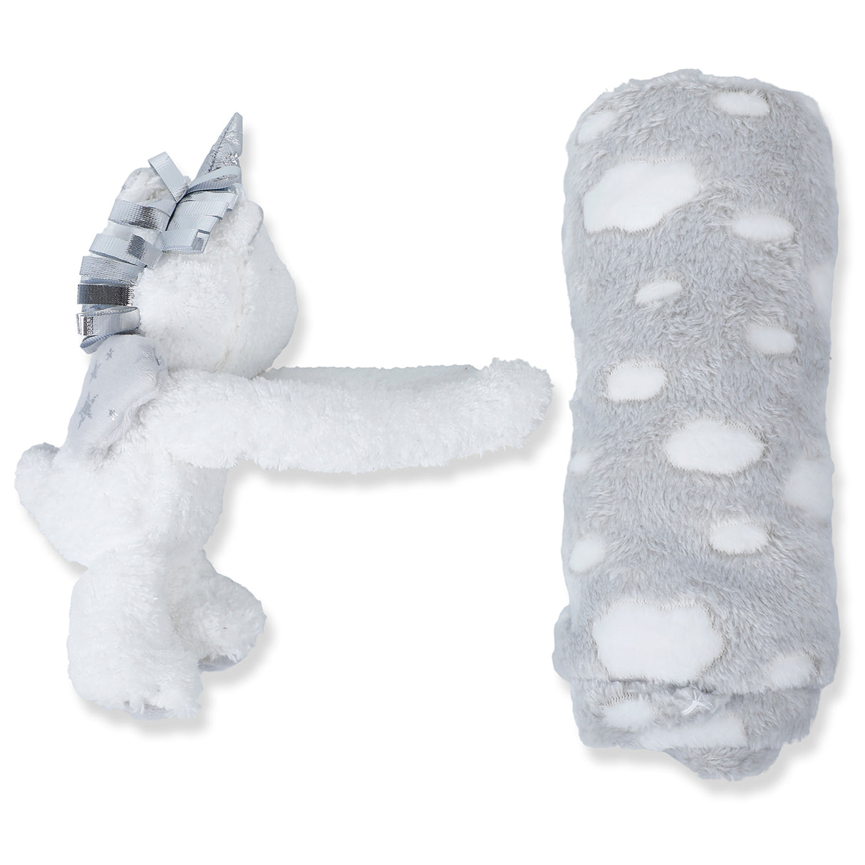 Lion Bear Unicorn Toy Blanket - Grey