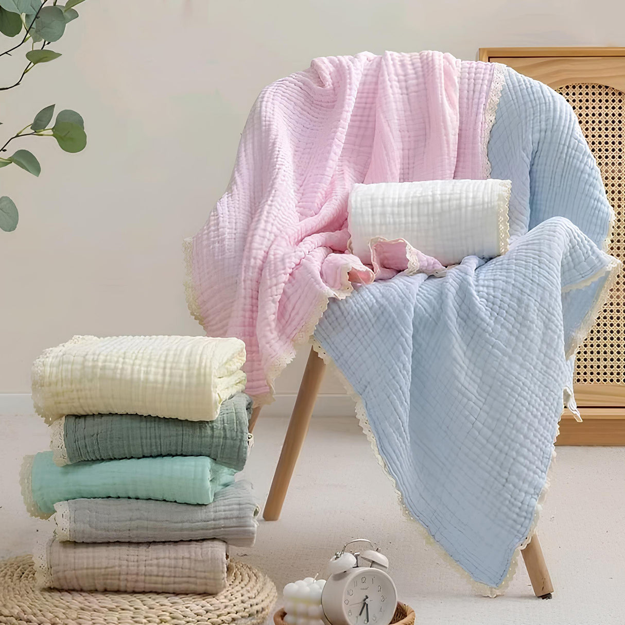 Multi-use Soft Muslin Blanket Assorted- Solid