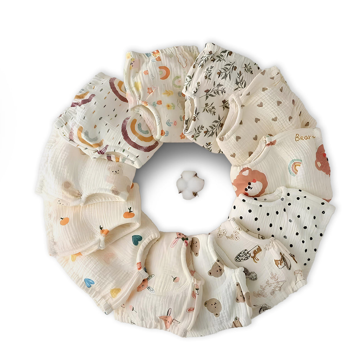 Printed Small Muslin Reusable Diaper Panty Assorted - Multicolour