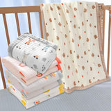 6 Layer Printed With Solid Border Muslin Towel Assorted - Multicolour