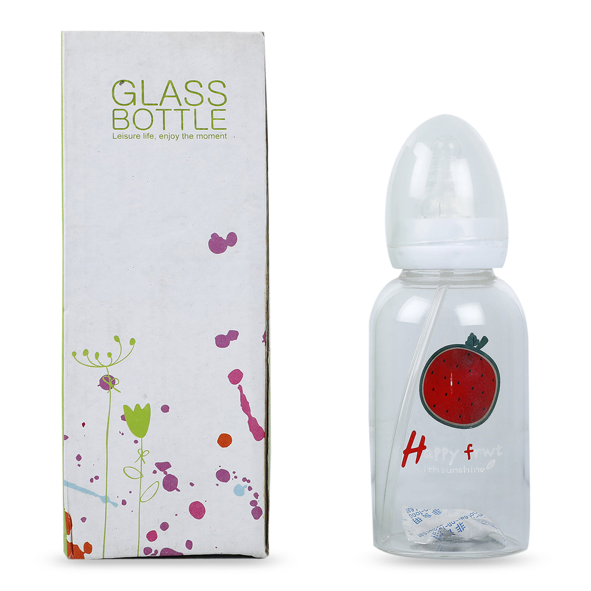 Stylish Easy To Carry 350ML Glass Feeding Bottle