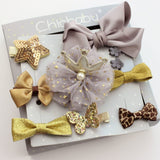 Glittery Precious Girls 8 Pcs Hair Clips