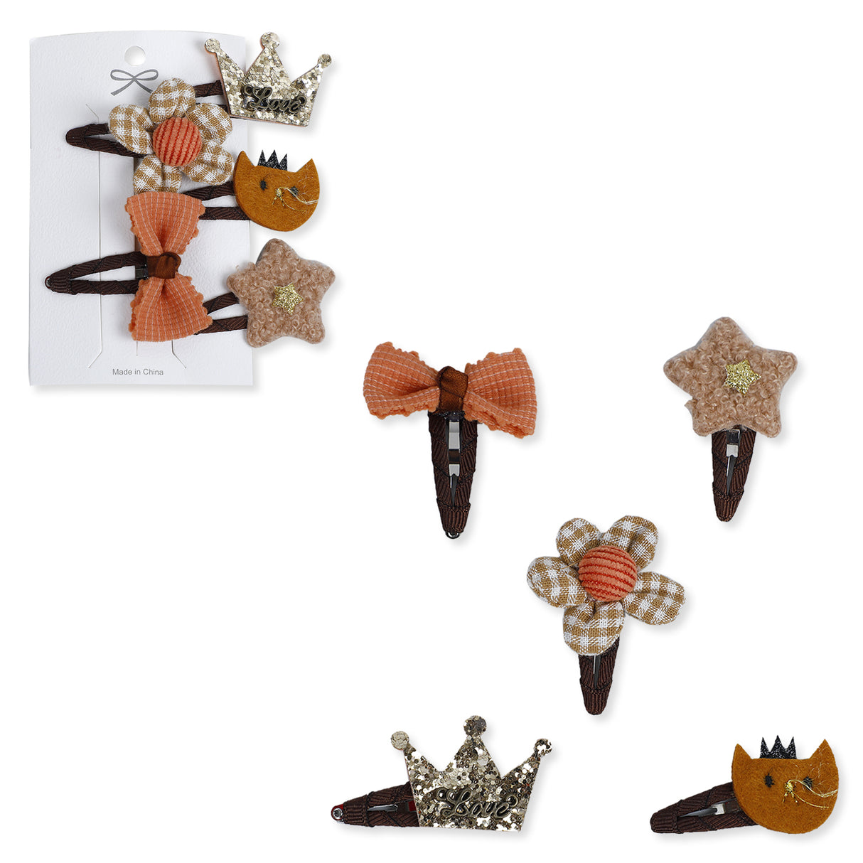 Star Trendy And Dainty Girls 5 Pcs Hair Clips