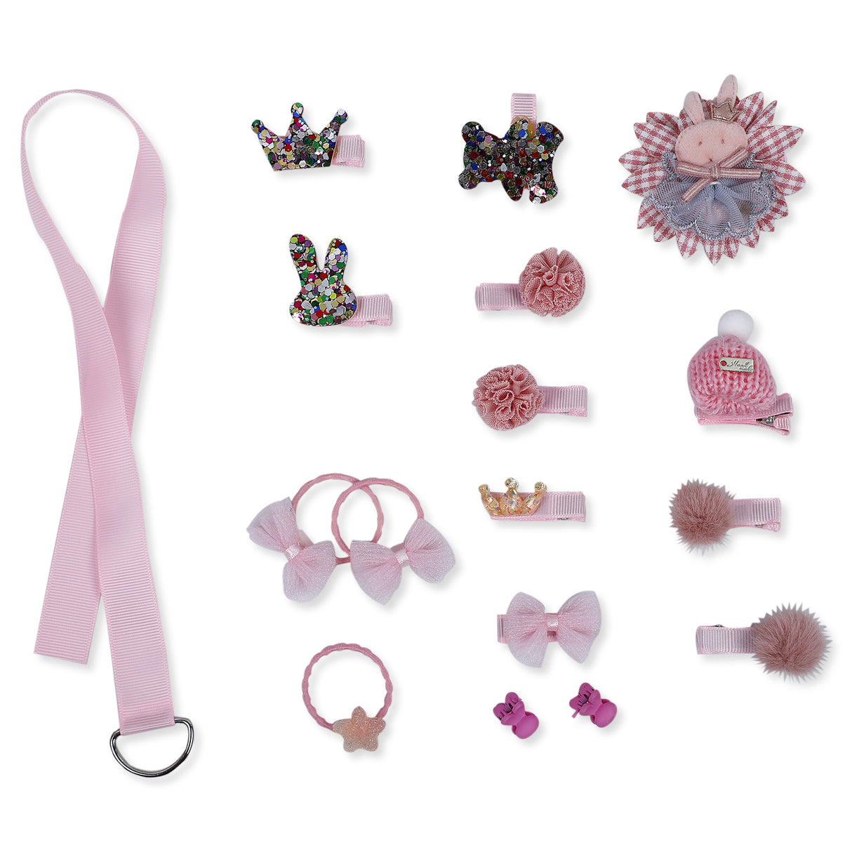 Shinning Bow Premium Girls 15 Pcs Hair Accessories