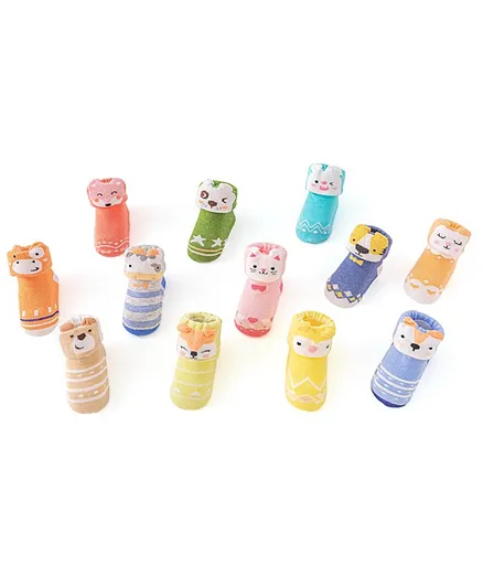 3D Cute Animals Cotton Anti-Skid Socks - Multicolour