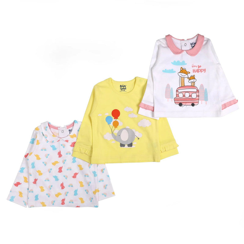 Kicks And Crawl Happy Clouds Girls Everyday Essentials - 3 Pack