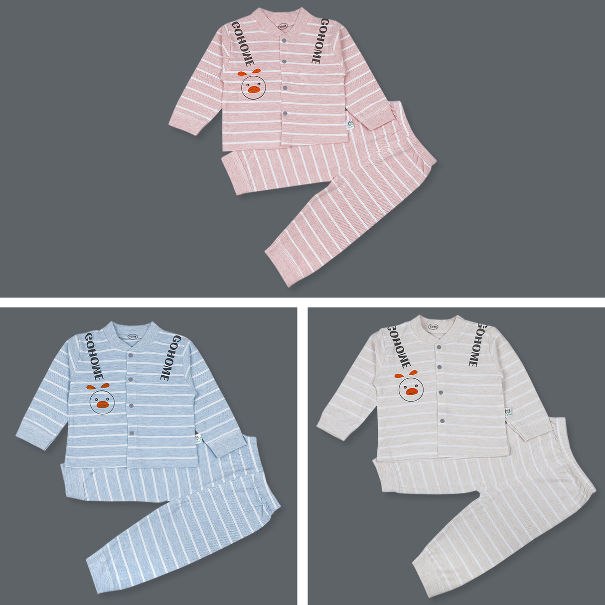 Stripe Full Sleeves Top And Pyjama Buttoned Cotton Night Suit
