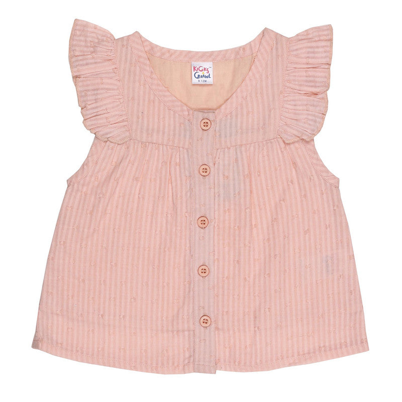 Kicks And Crawl Baby Pink Buttoned Top