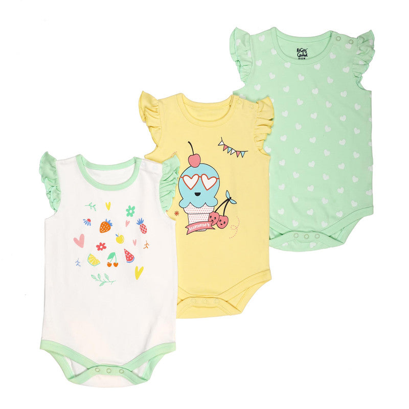 Kicks And Crawl Cool Summer Onesies - 3 Pack