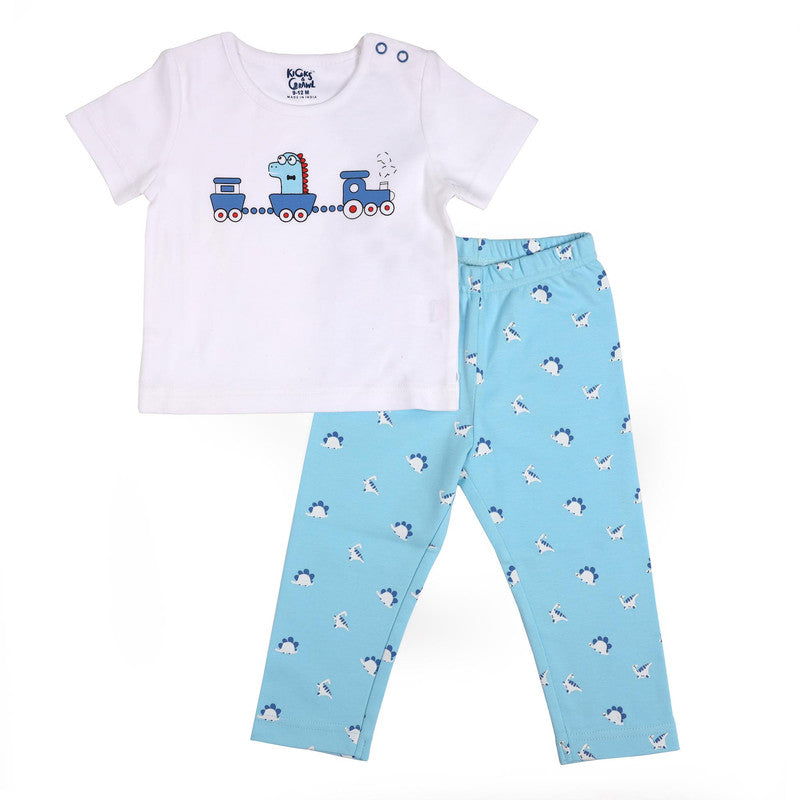 Kicks And Crawl Choo Choo Dino Cordinate Set