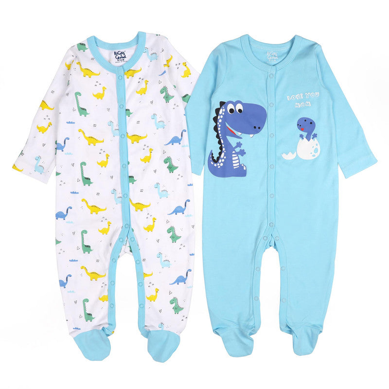 Kicks And Crawl Mommy'S Favourite Dino Sleep Suit - 2 Pack