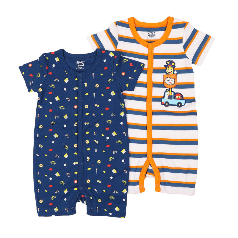 Kicks And Crawl Holiday Time Short Romper - 2 Pack