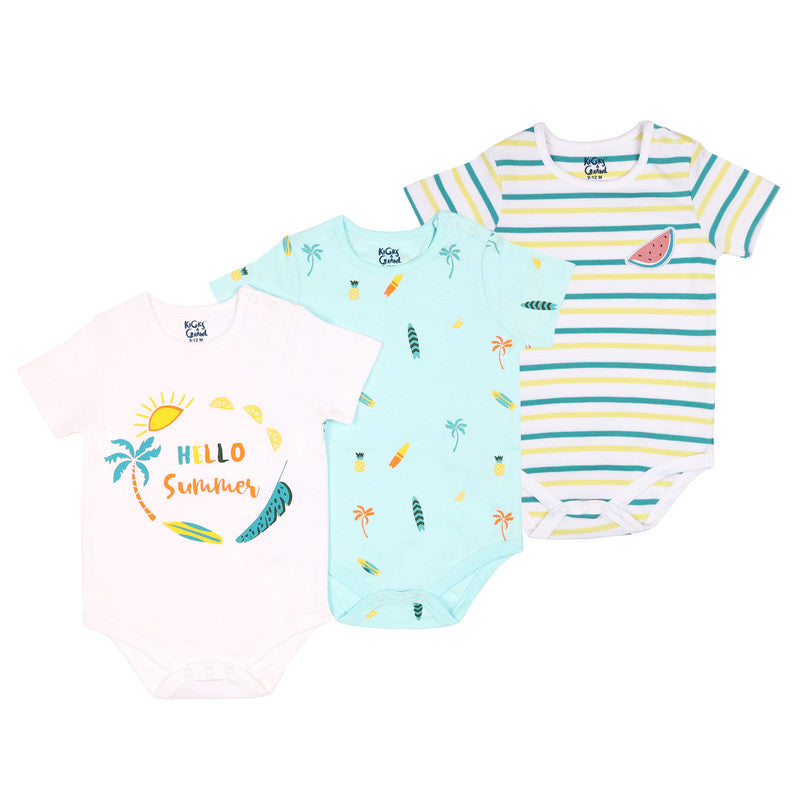 Kicks And Crawl Hello Summer Onesies - 3 Pack