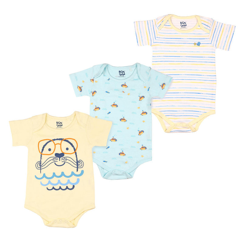 Kicks And Crawl Underwater Friends Onesies 3 Pack