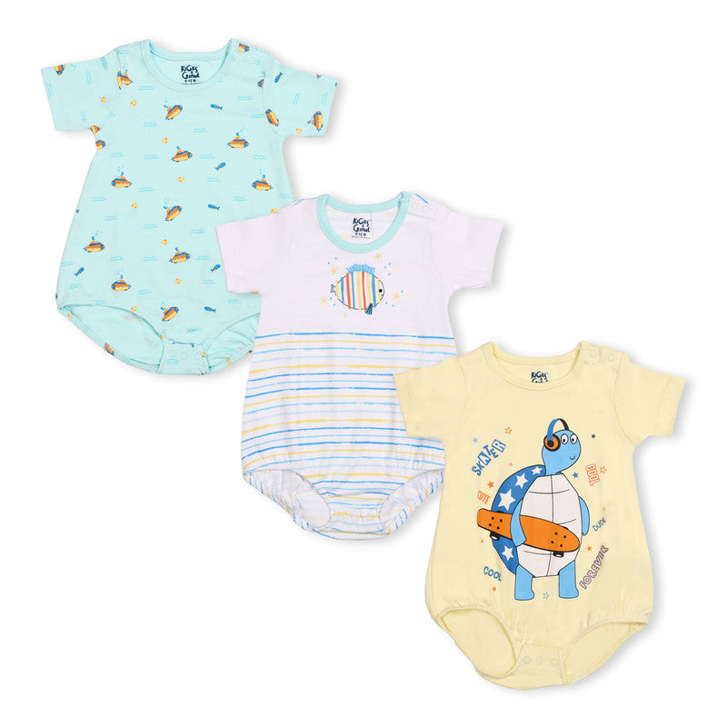 Kicks And Crawl Underwater Rompers - 3 Pack