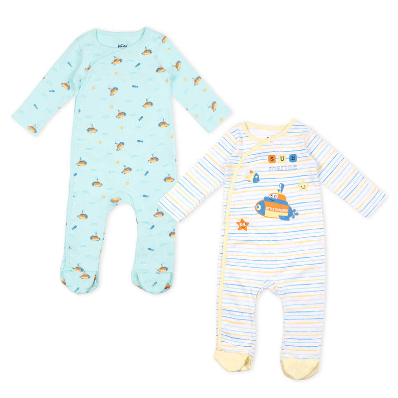 Kicks And Crawl Stars And Submarines Sleepsuits 2 Pack