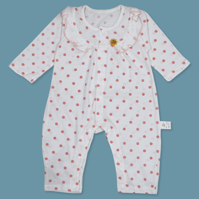 Polka Dot Infrant Full Sleeves Cotton Romper