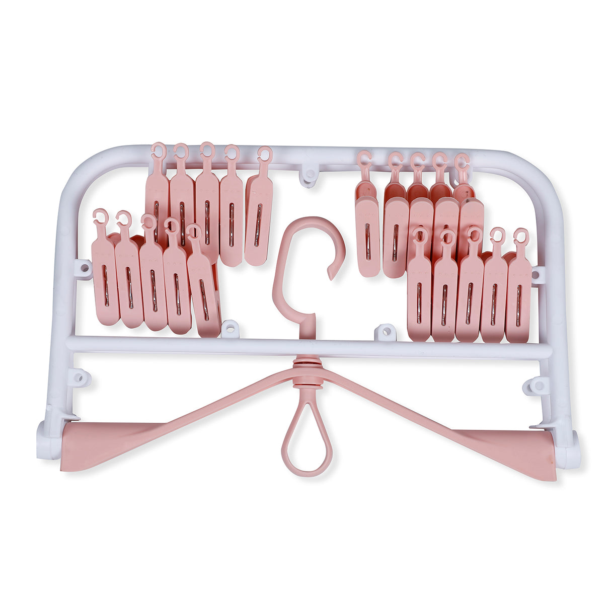 Plain 20 Clip Square Foldable Baby Hanger