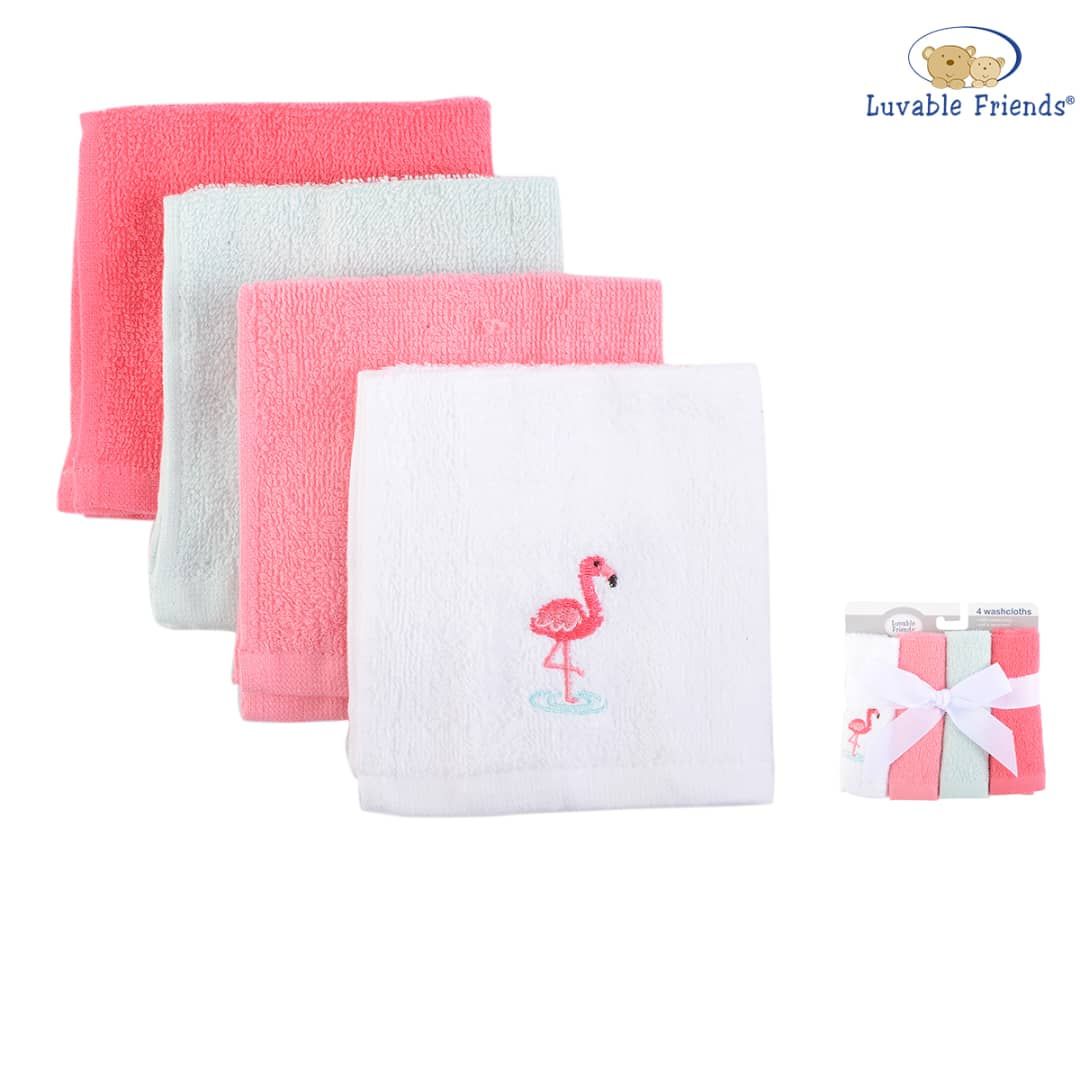 Luvable Friends Set of 4 Cotton Wash Cloth
