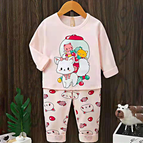 Soft And Gentle Cotton Full Sleeves Night Suit