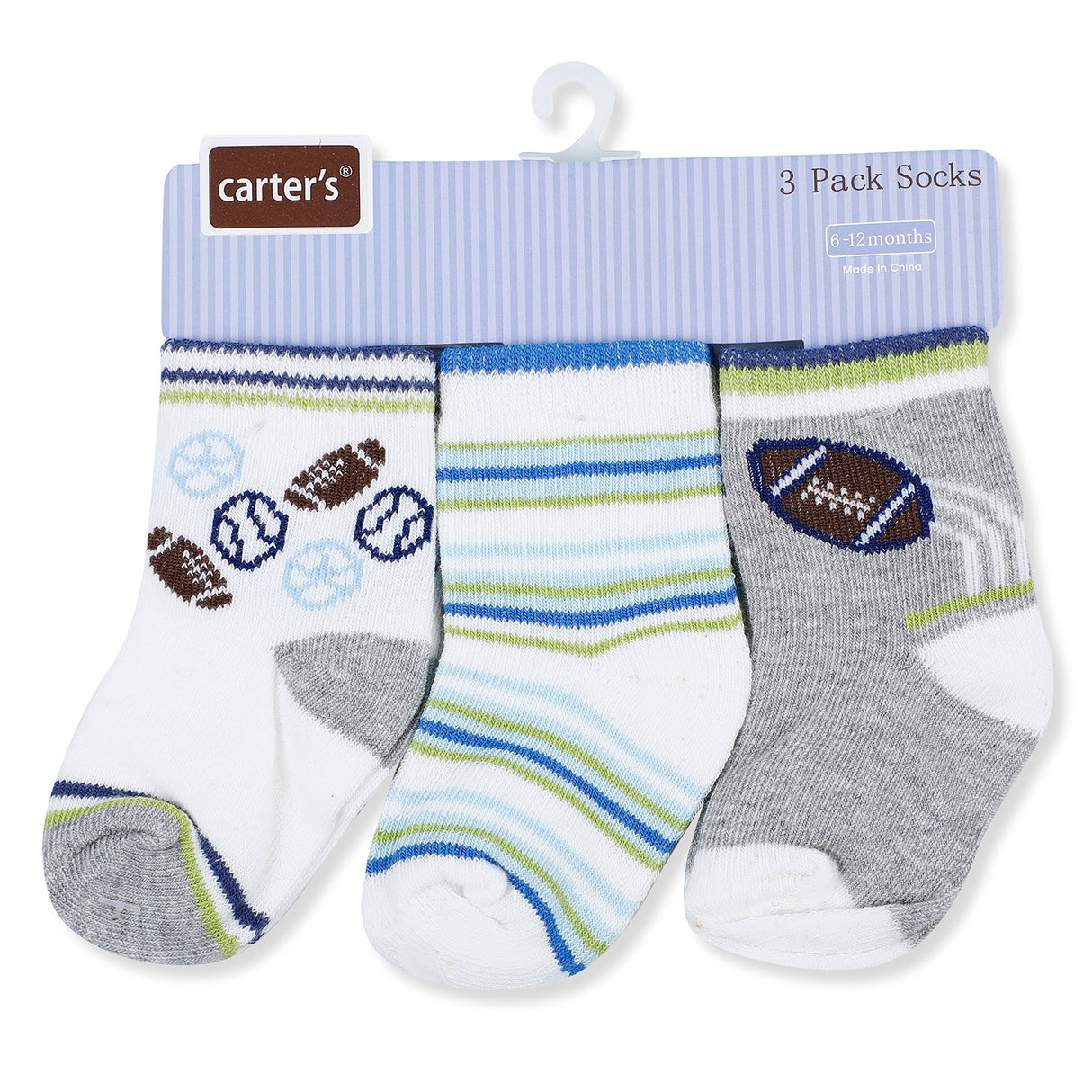 Carter's Printed Pack Of 3 Soft Cotton Socks