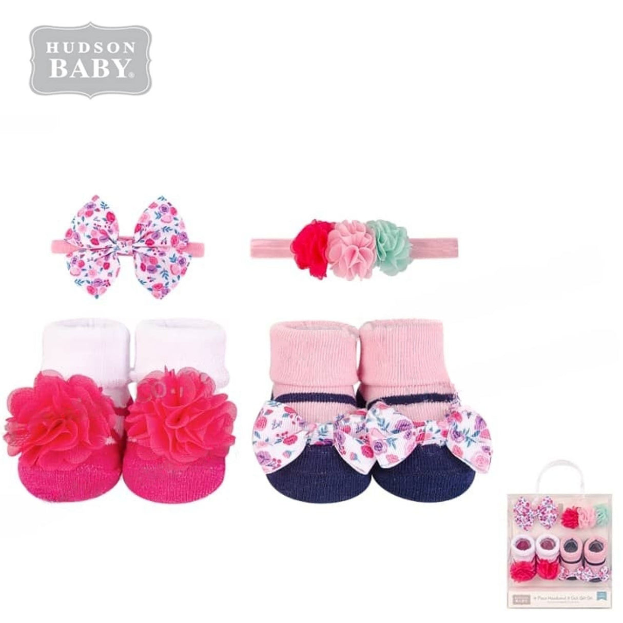 Hudson Baby Socks and Hairband Gift Set