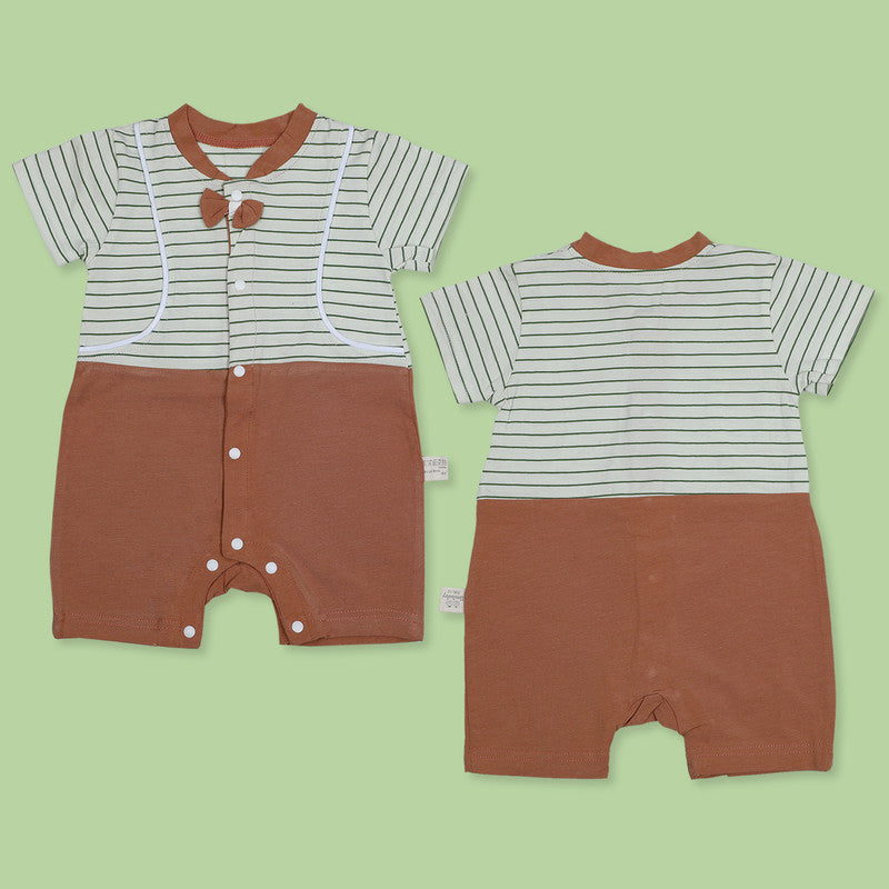 Stripes Infrant Half Sleeve Cotton Short Romper