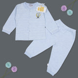 Lion Full Sleeves Top And Pyjama Buttoned Night Suit