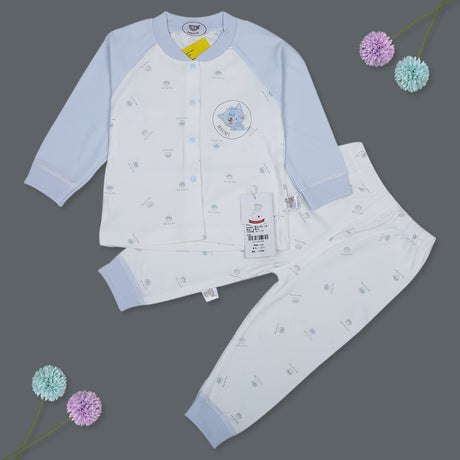 Printed Full Sleeves Top And Pyjama Round Neck Night Suit