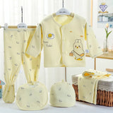 Adorable Long Sleeve Top Bib Cap And Two Pyjama Baby Clothes Gift Set