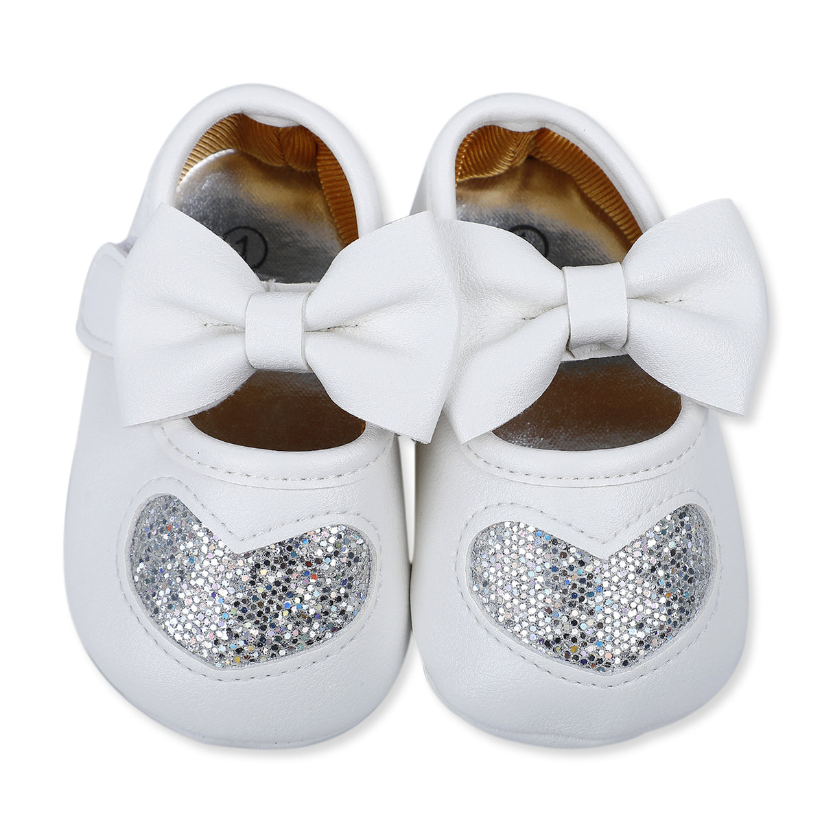 Shiny Heart Girls Adorable Anti-Skid Ballerina Booties