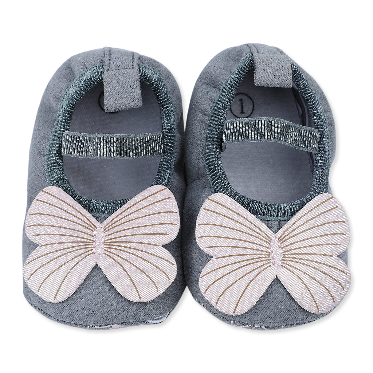 Shiny Butterfly Girls Anti-Skid Ballerina Booties