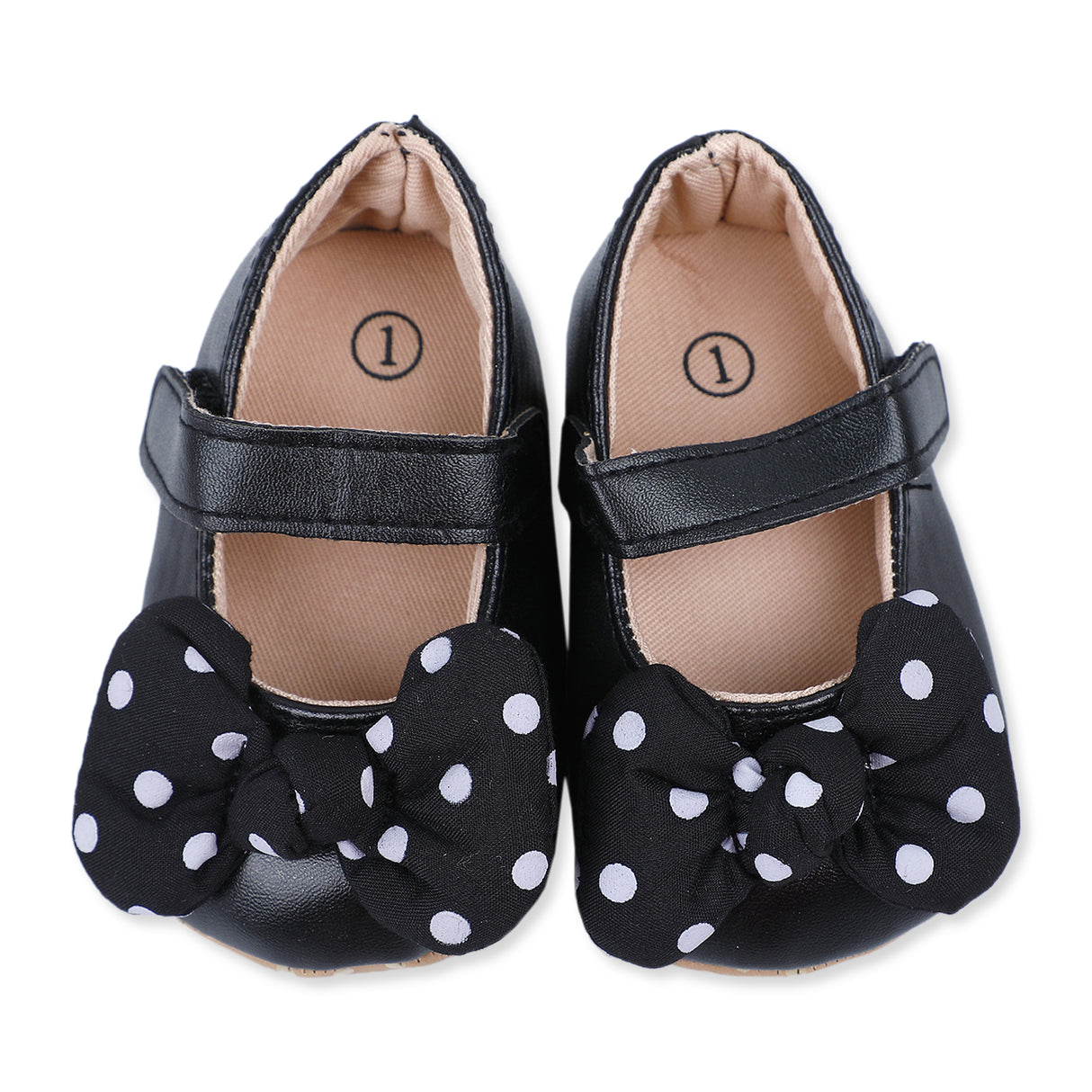 Dotted Bow Girls Anti-Skid Ballerina Booties