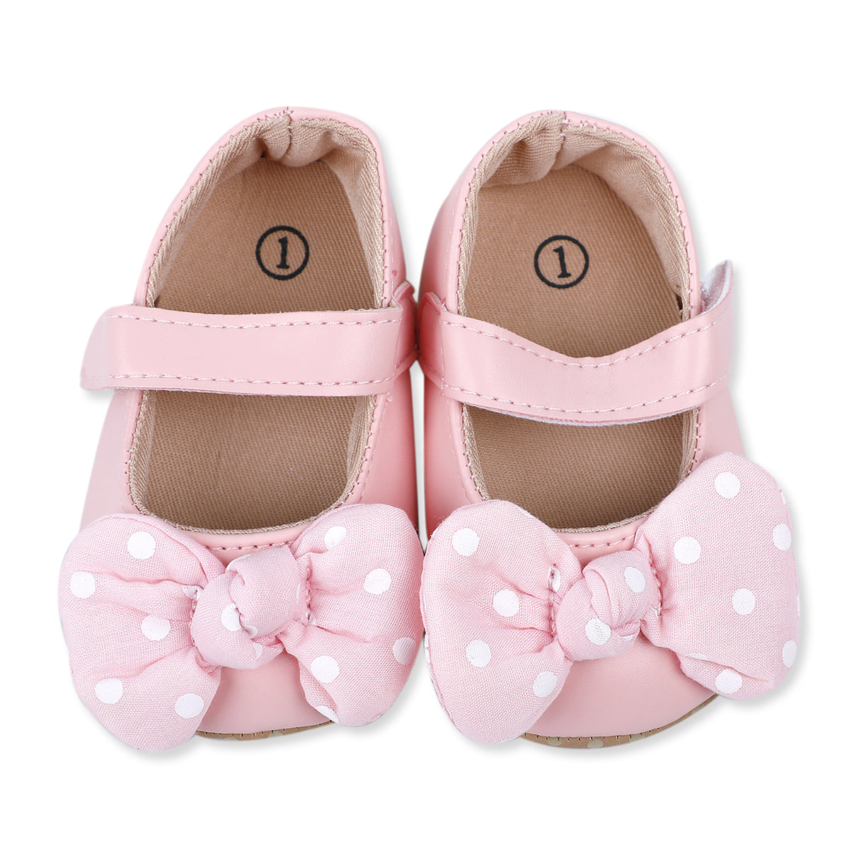 Dotted Bow Girls Anti-Skid Ballerina Booties