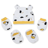 Sunnozy Cotton Cap Booties And Mittens Set