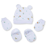 Sunnozy Cotton Cap Booties And Mittens Set