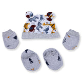 Sunnozy Cotton Cap Booties And Mittens Set