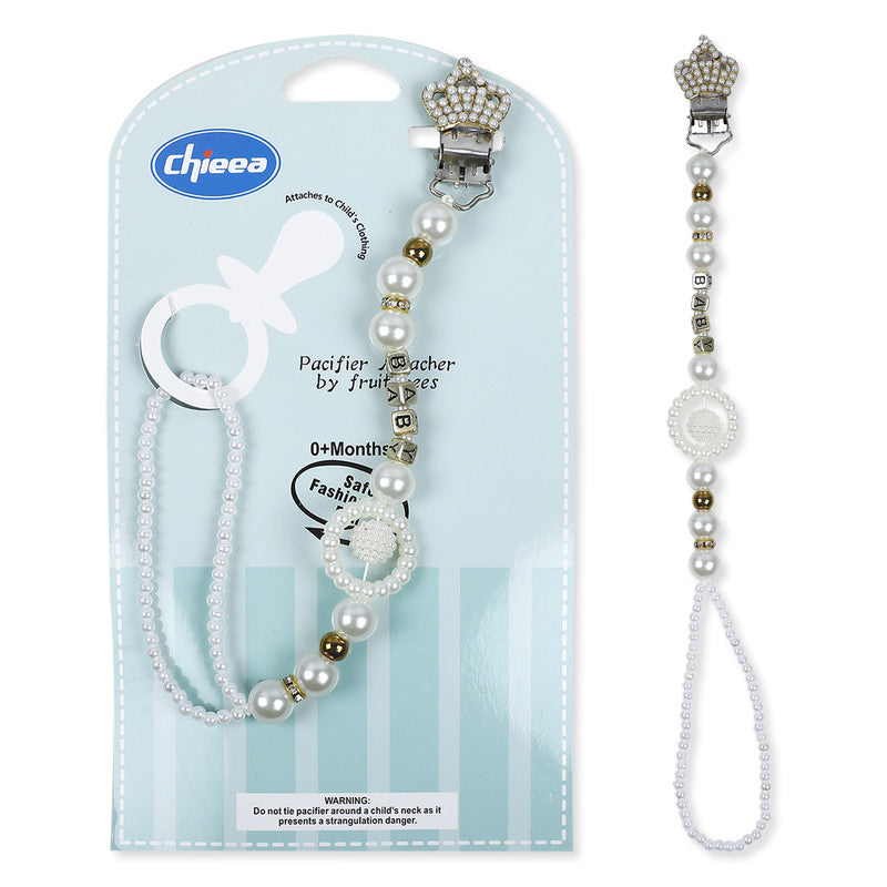 Stylish And Gentle Pearls Baby Pacifier Holder