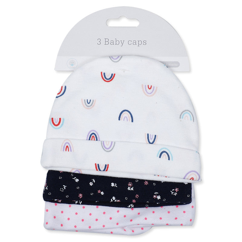 Adorable And Stretchy Pack Of 3 Baby Cotton Caps