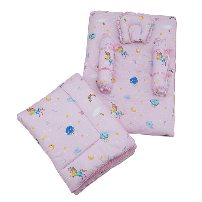 Baby Moo Bedding Gift Set 2 Bolsters, U Pillow, Mattress And Quilt Set