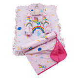 Baby Moo Soft Velvet U Pillow, Side Bolsters 5 Pcs Mattress And Blanket Set
