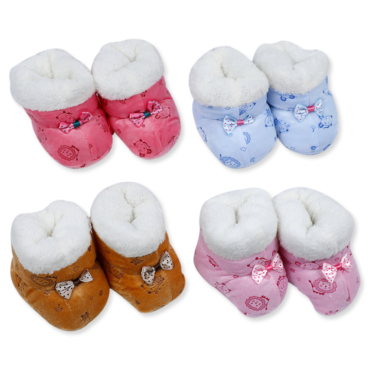 Bow Soft And Comfortable Fur Booties