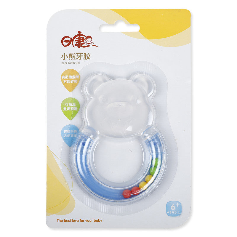 Soft And Chewable Bear Textured Rattle Teether